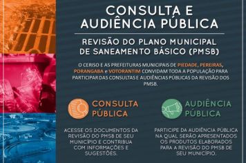 Consulta e Audiência Pública para Revisão do Plano Municipal de Saneamento Básico