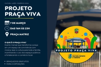 Praça Matriz recebe mais uma edição do Projeto Praça Viva neste sábado