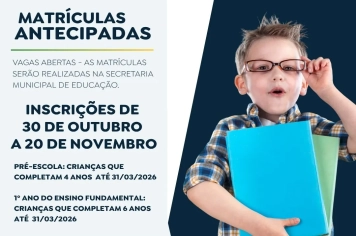 Garanta a vaga do seu filho nas escolas municipais de Pereiras
