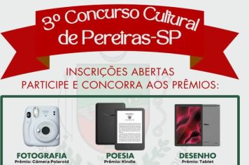 Vem aí o 3° Concurso Cultural de Pereiras! 