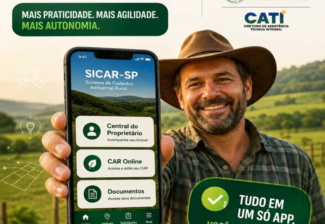 Aplicativo SICAR-SP facilita acesso a informações do Cadastro Ambiental Rural