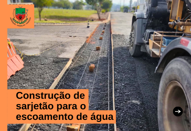 Construção de sarjetão para o escoamento de água