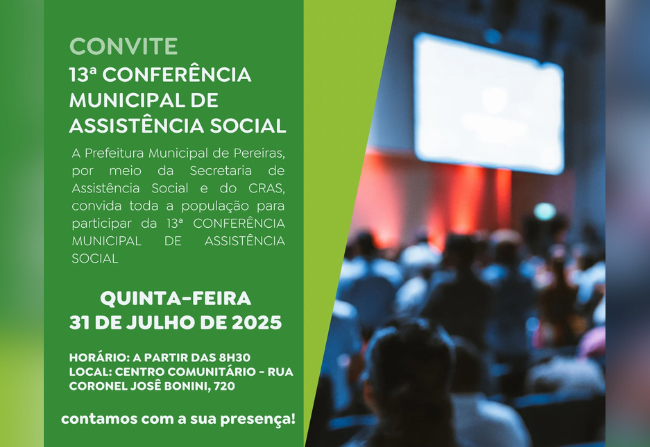 Participe da 13ª Conferência de Assistência Social!