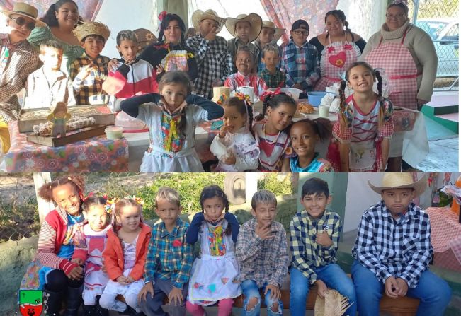 Arraiá no Projeto Espaço Amigo no Bairro Estação.