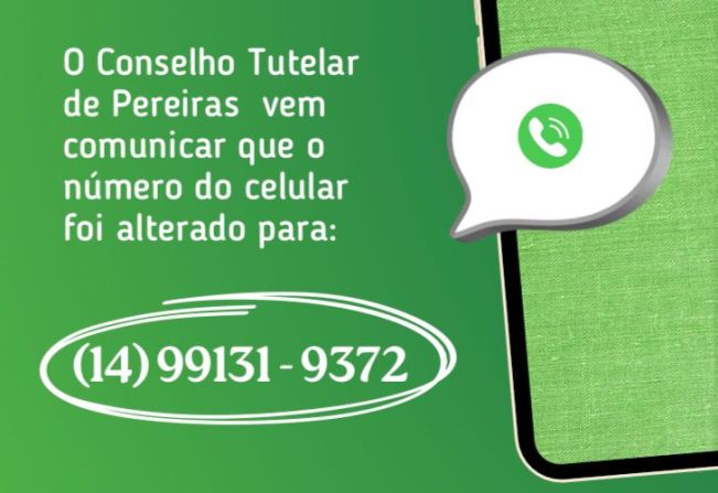 Novo número de Celular